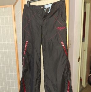 Caffeine Black and Red 90s Y2K Phat Raver Pants